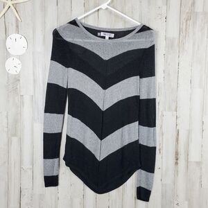 Jennifer Lopez Striped Sweater Black Silver Size XS